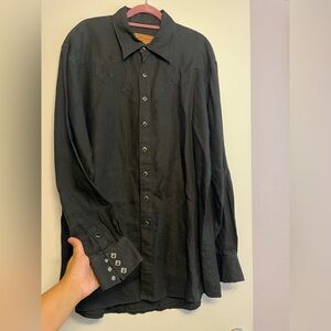 Vintage Men's Black Western Rifle Range Classic Western Wear EUC Solid Black